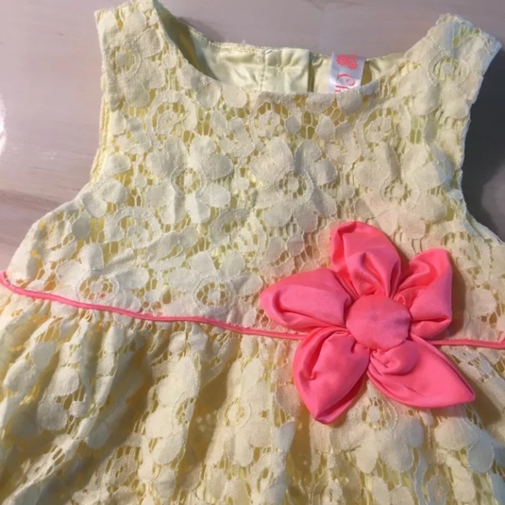 🌖Cherokee yellow lace dress 2T easter flower girl